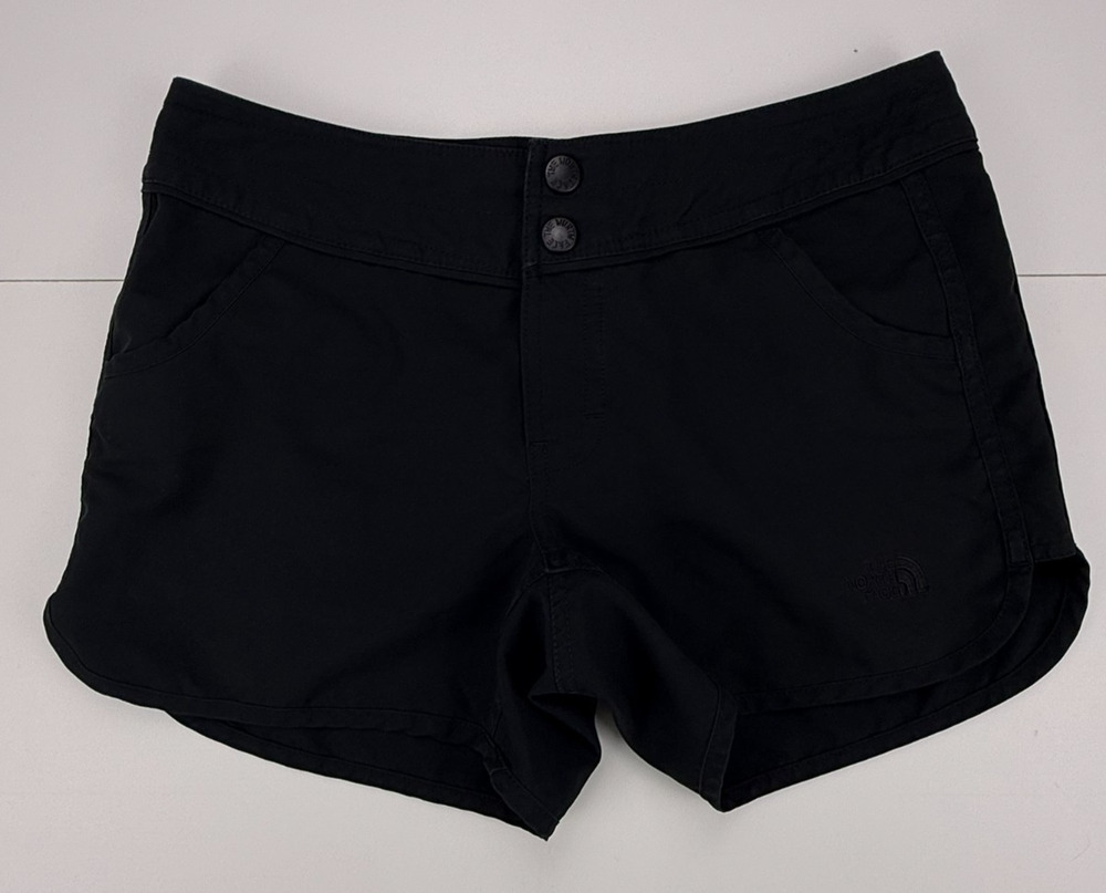 The North Face Womens Size 4 Black Hiking Shorts Outdoor Trail Nylon Look